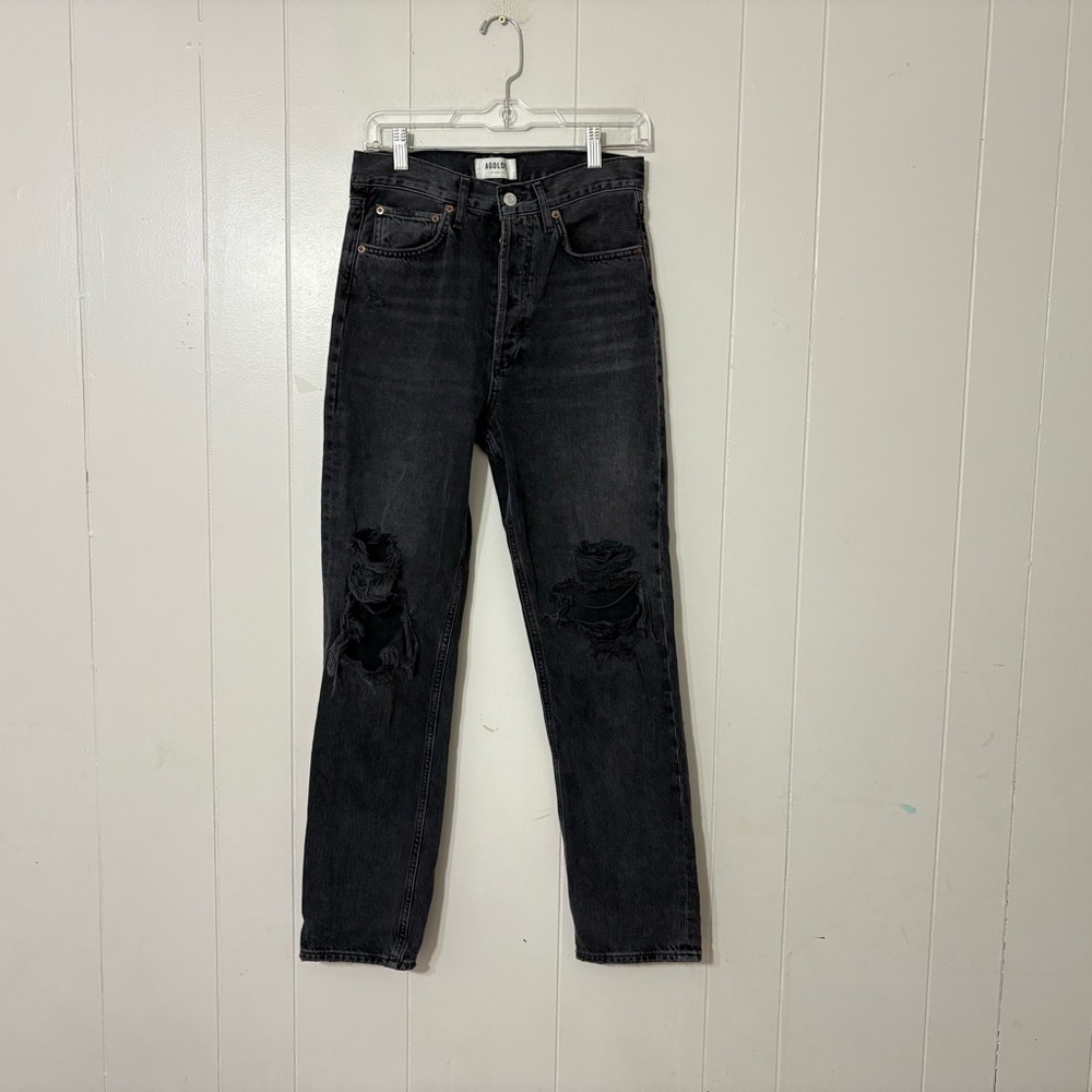 Algode 90’s High Rise Distressed Straight Jeans Black Size 24 A069C-1157
